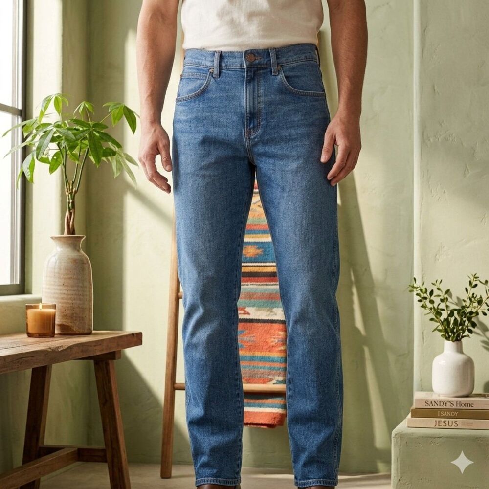 Wrangler Retro Slim Bootcut Mens 29x36 Blue Jeans Mid Rise Stretch Denim